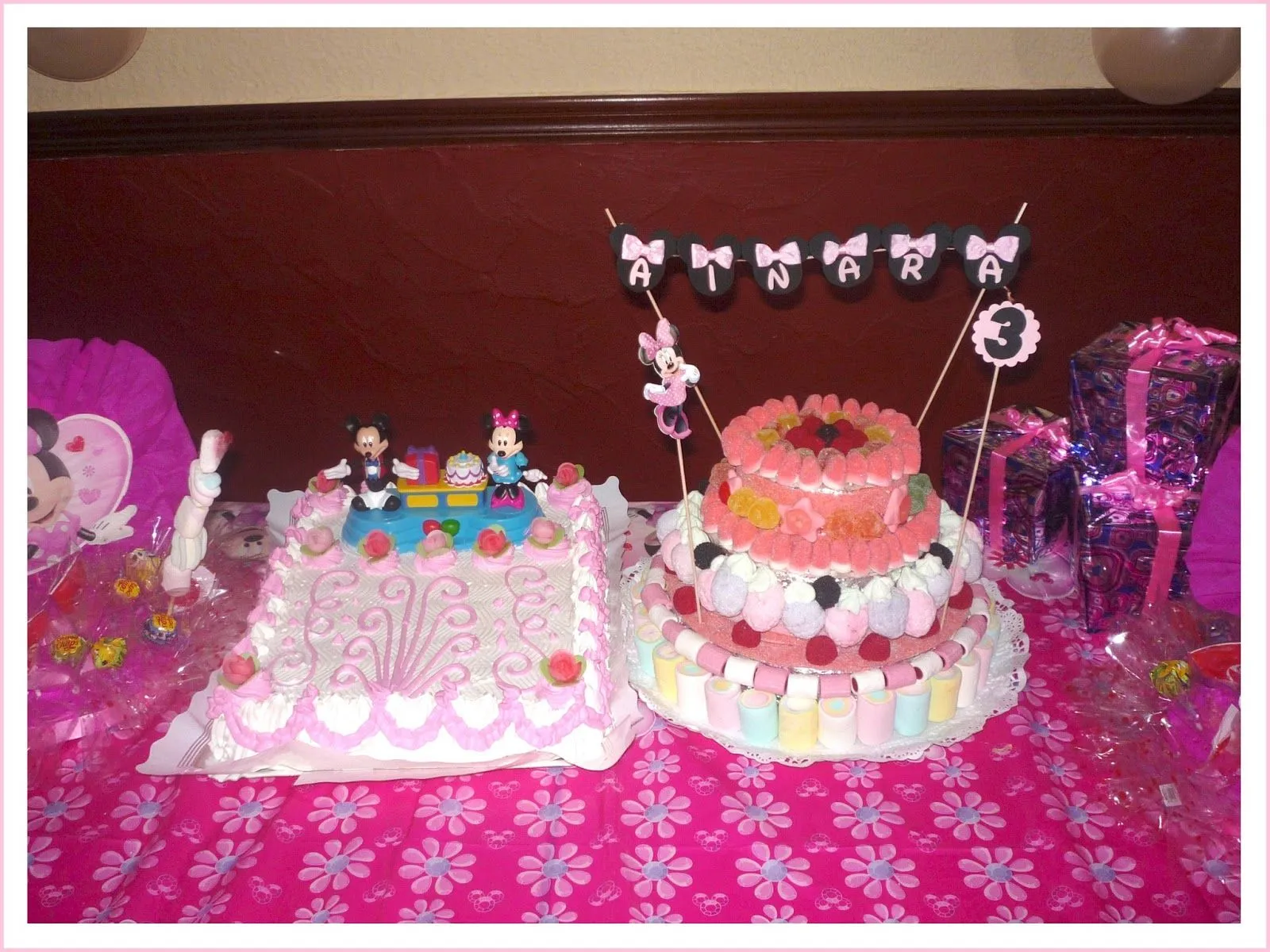 Centros de mesa de Minnie Mouse con dulces - Imagui