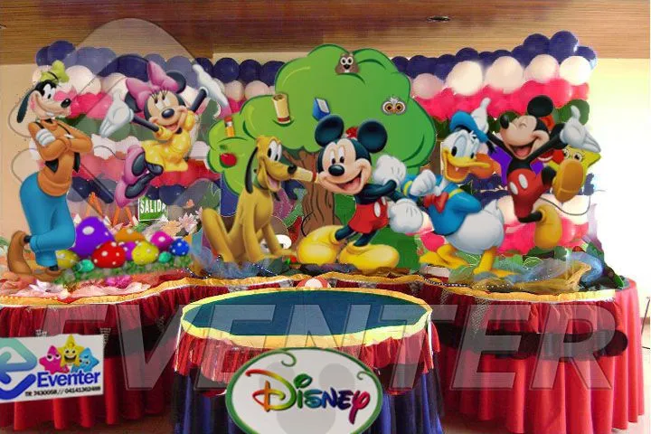 Decoraciónes para cumpleaños con imagen de Mickey Mouse - Imagui