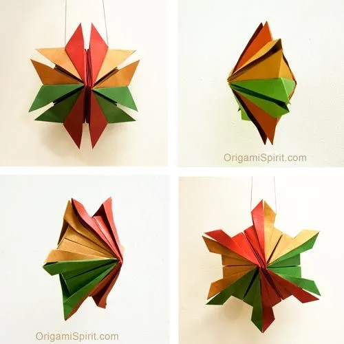Adornos de Navidad para hacer en casa: Estrella modular en origami