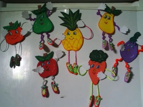 Figuras de frutas en foamy para la nevera - Imagui