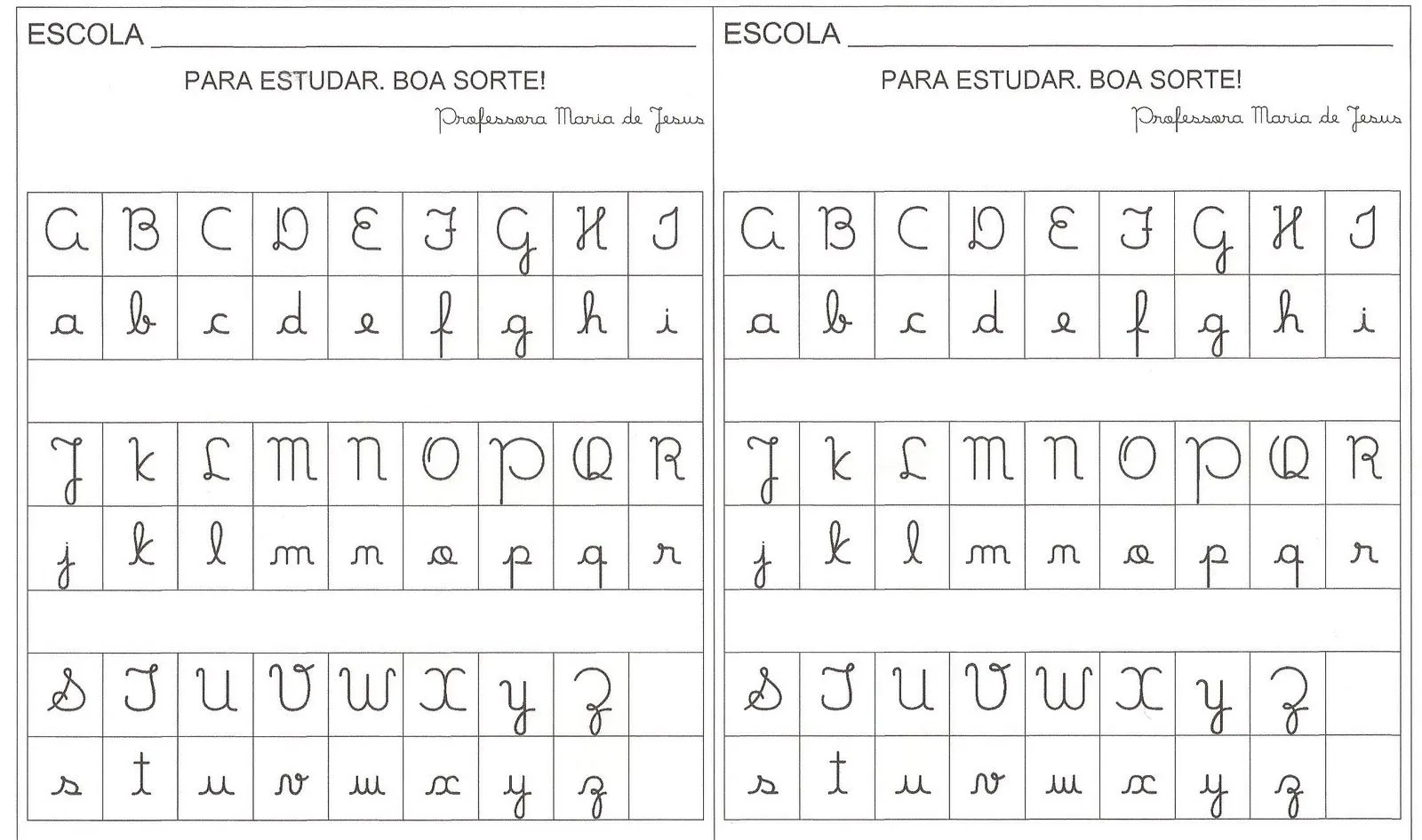 AEE - Tecnologias na Educação: Alfabeto em letra cursiva AEE - Tecnologias na Educação: Alfabeto em letra cursiva
