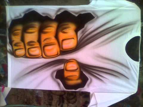 aerografia en playeras (el raay art) - YouTube
