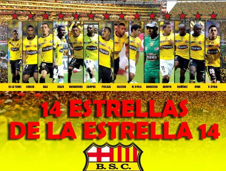 Imagenes de barcelona: Afiche Barcelona SC Las 14 Estrellas