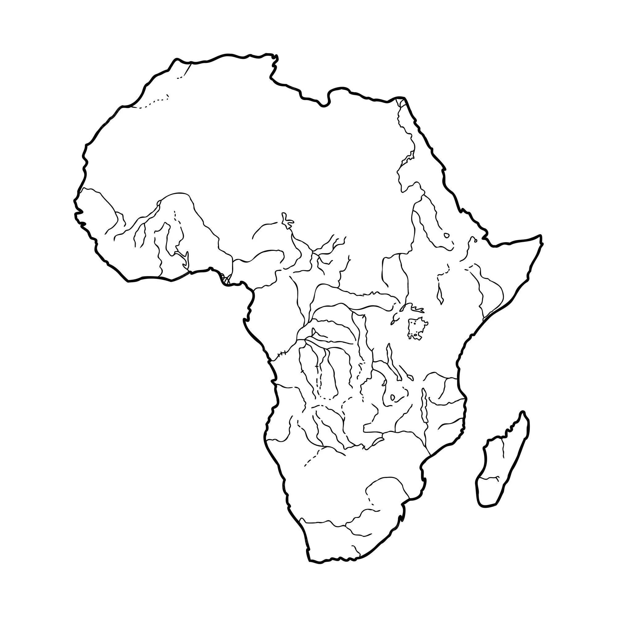 Africa mappa muta grafica disegno a mano libera su sfondo bianco  illustrazione vettoriale | Vettore Premium