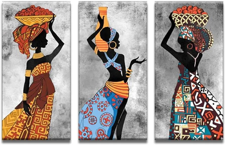 African Etnicos Tribal Art Paintings Black Women Dancing Poster Canvas  Print Painting Abstract Art Picture for Home Wall Decor 30x60cm(12x24in) x3  Sin Marco : Amazon.com.mx: Hogar y Cocina
