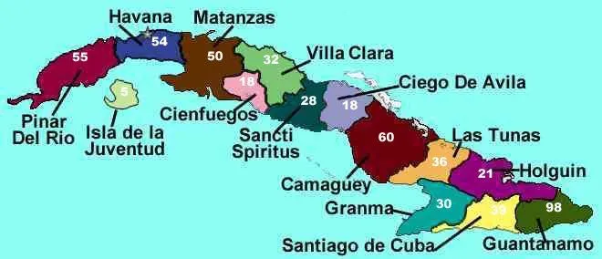 Alana 1962, Alana1962, Alanacubana1962: Lista de carceles en Cuba