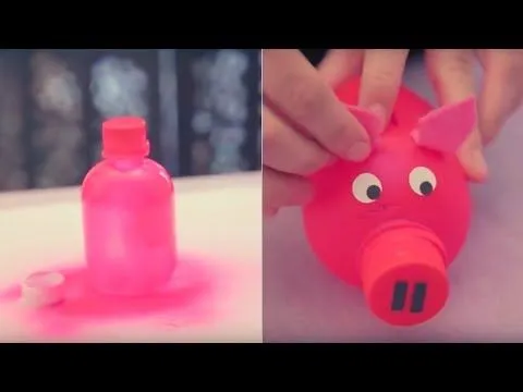 Alcancías hechas con botellas de plástico - YouTube