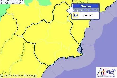 Alerta amarilla en toda la Región de Murcia por lluvias | El Eco ...