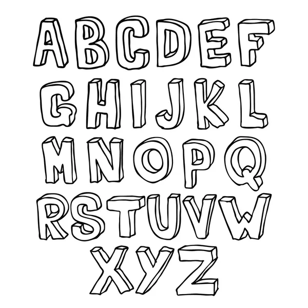 Alfabeto 3d dibujado a mano — Vector stock © PavelTalashov #39391163