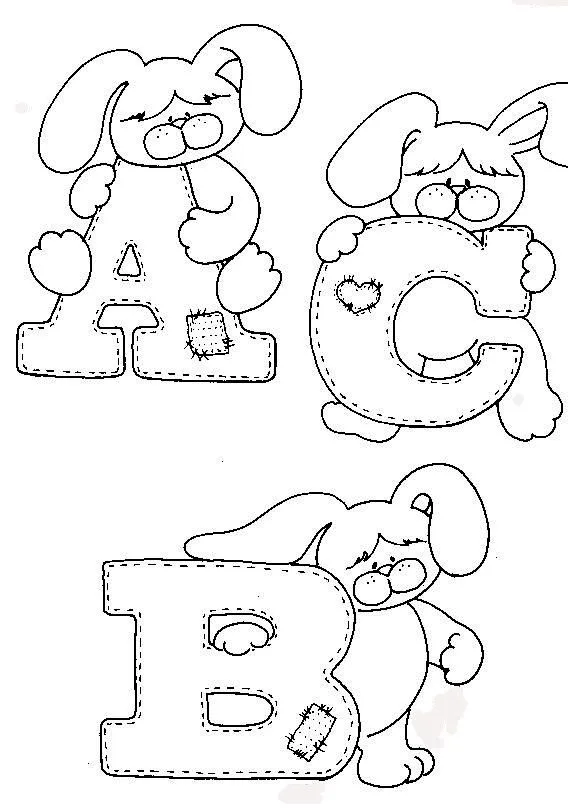 Alfabeto do Coelhinho para colorir | Painel Criativo
