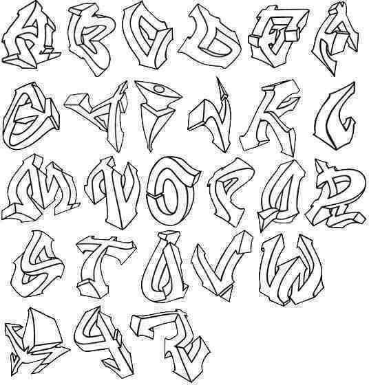 El alfabeto en graffiti 3D - Imagui