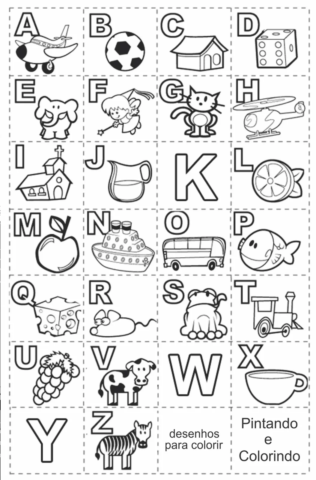 Alfabeto Ilustrado para Alfabetização Infantil - Imprimir ...