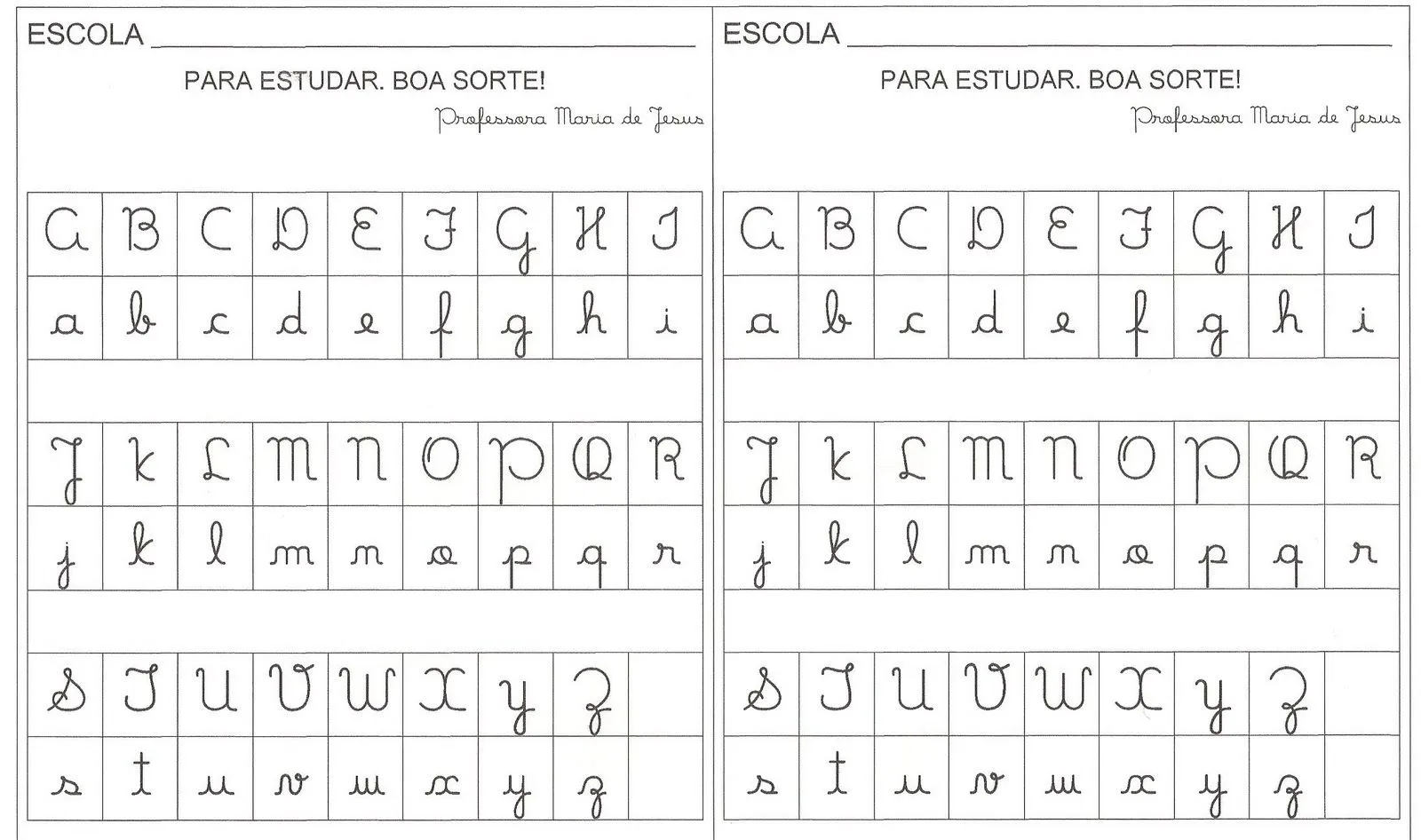 Alfabeto con letra cursiva - Imagui
