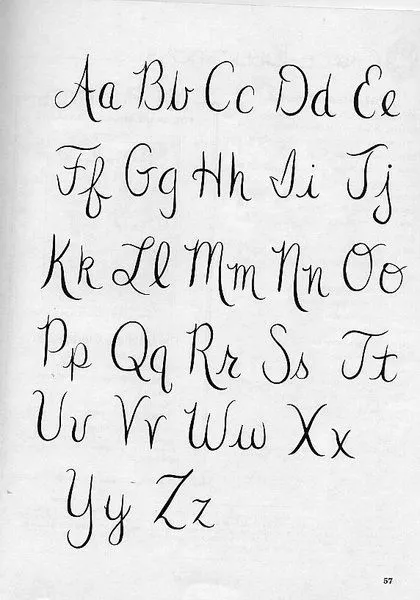 Alfabeto letra cursiva | Caligrafía | Pinterest