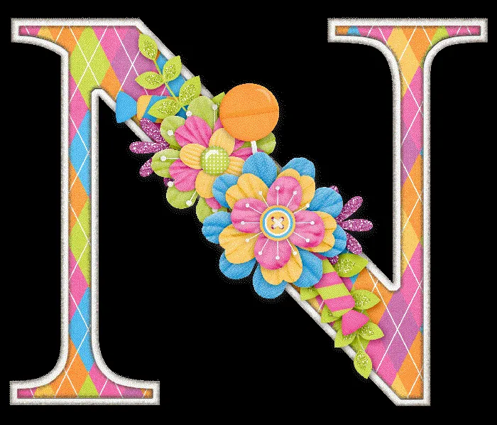 alfabeto letras mayúsculas adornadas con flores alfabeto letras mayúsculas adornadas con flores