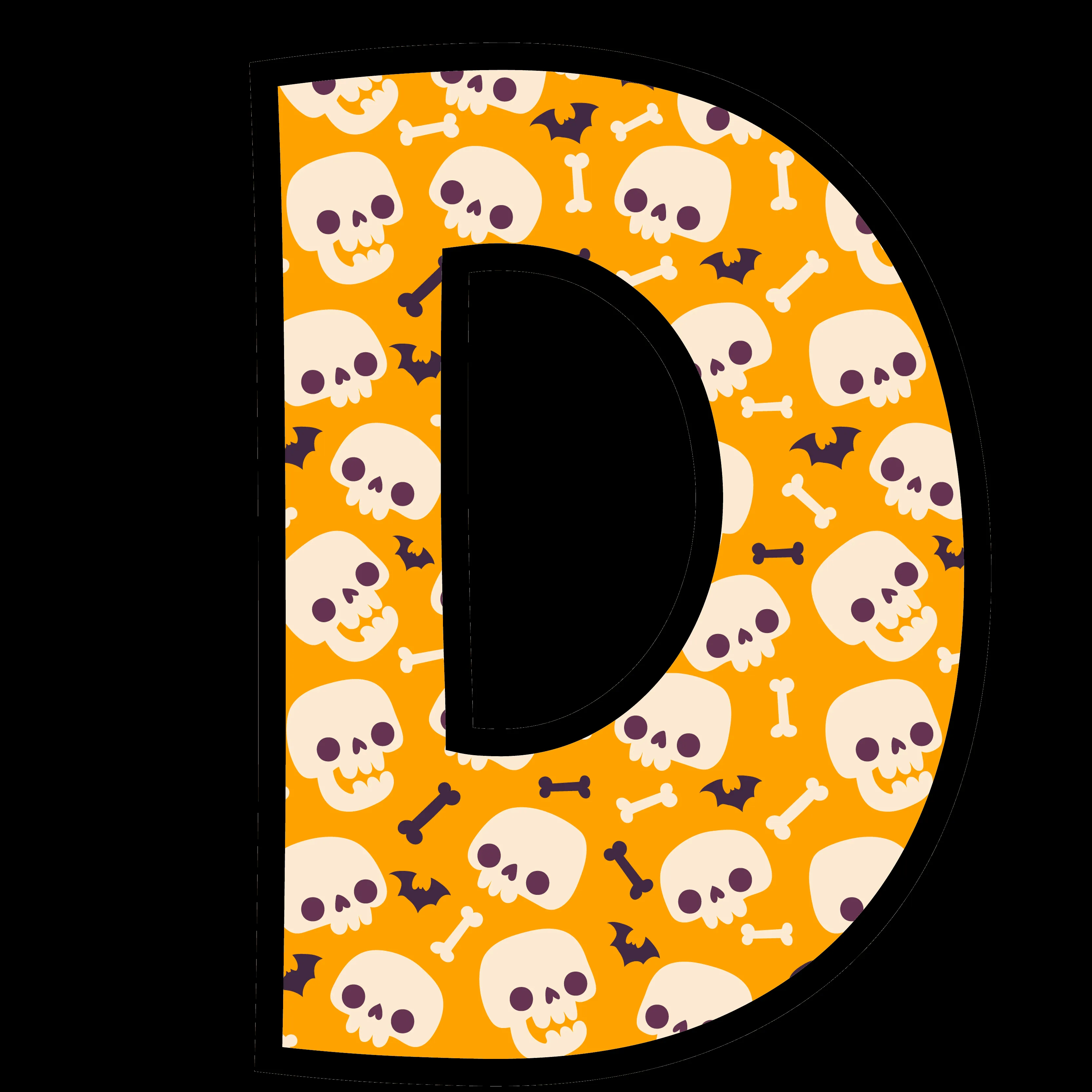alfabeto personalizado caveiras halloween 4 - OrigamiAmi