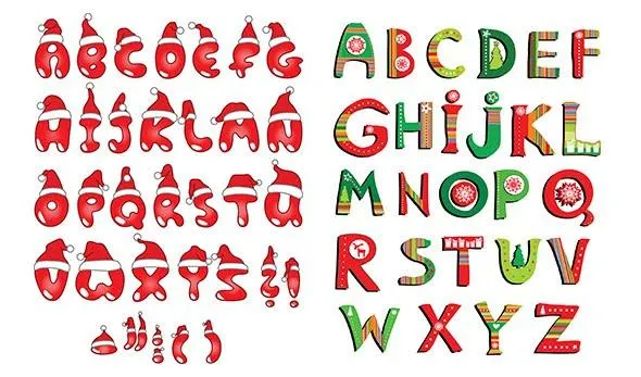 5 alfabetos vectoriales para navidad - Paperblog