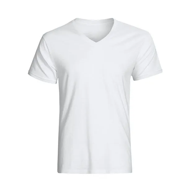 Algodón liso blanca con cuello en v de las camisetas de diseño ...