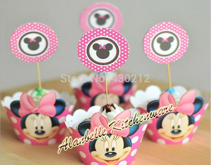 Minnie Mouse baby show cupcakes decorating moldes paper print ...