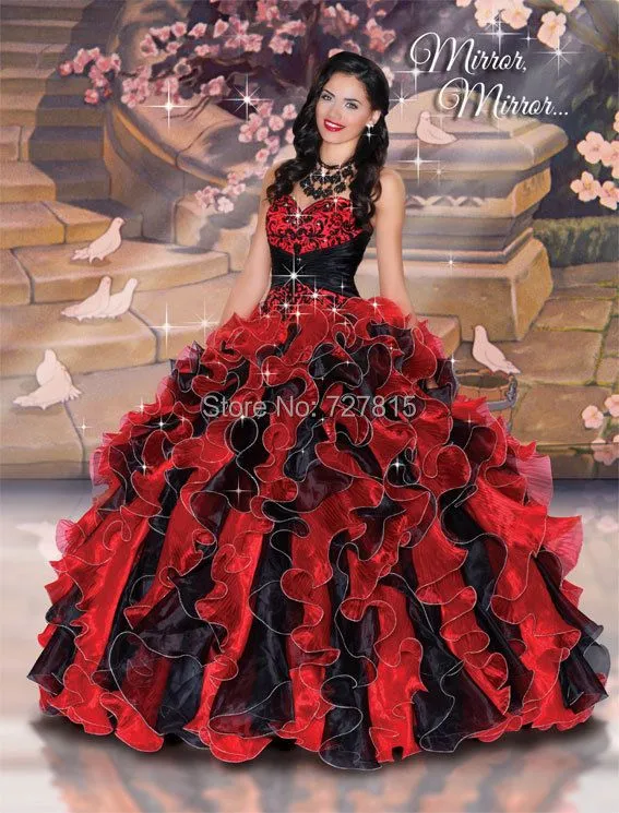 Aliexpress.com: Comprar 2015 rojo Vestidos del Quinceanera negro ...
