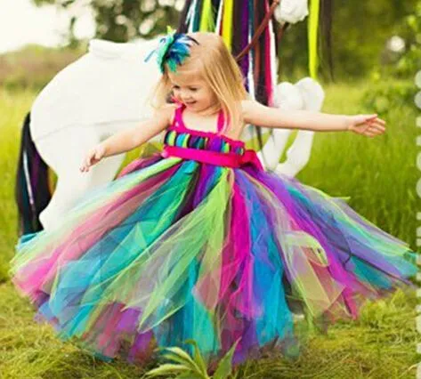 Aliexpress.com: Comprar Más nuevo arco iris florista tutú niñas ...
