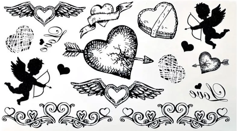 Aliexpress.com: Comprar Cupido bow pegatinas tatuaje moda del ...