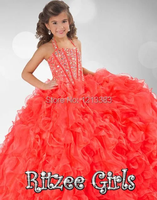 Aliexpress.com: Comprar Custom Hot Pink niñas vestidos del desfile ...