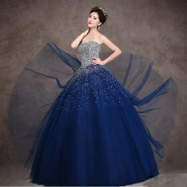 Aliexpress.com: Comprar Custom Made azul marino Tull vestido de ...