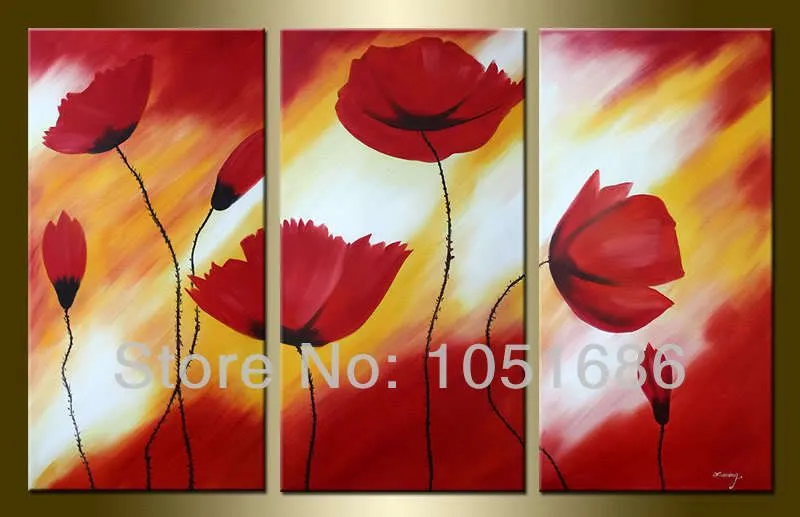 Aliexpress.com: Comprar Mano 3 unid Red Poppy Flower Paintings ...