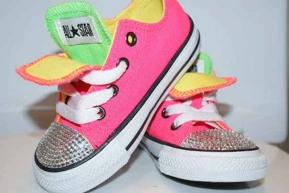 All Star Converse Bling Swarovski Shoes. Baby por Crystalolika
