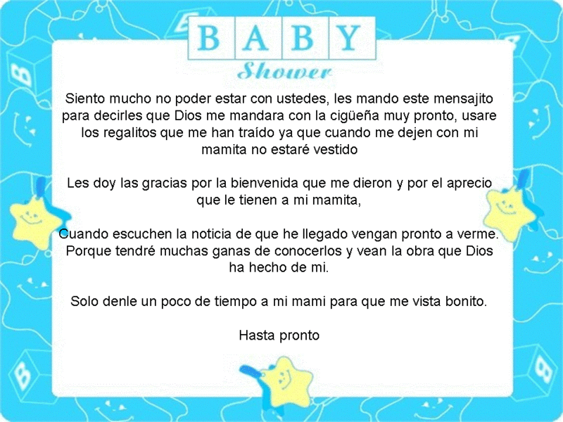 Oraciones para baby shower de niño para imprimir - Imagui