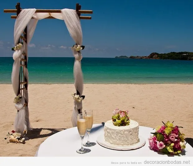 Altar para boda en la playa | Decoración bodas | Decoración de ...
