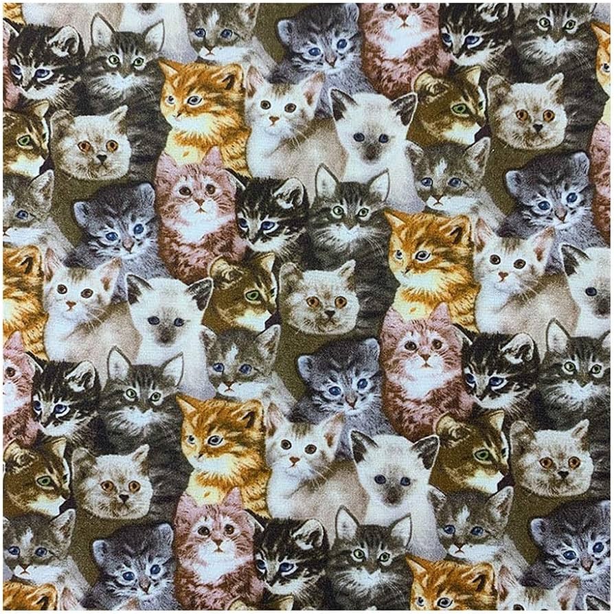 Amazon.com: Bu 1 tela de 55.1 in Catspattern con imagen de animal y patrón de  gatos 100% tela de algodón, impresión digital para el hogar, patchwork DIY  ropa (color: ancho 55.1 in