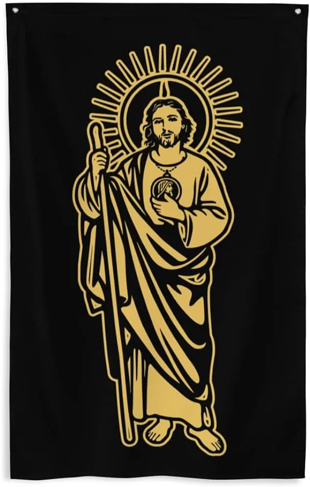 Amazon.com: Gutsy San Judas Tadeo - Bandera de pared de San Judas Tadeo,  fondo dorado y negro, decoración de pared religiosa católica, color blanco  : Gutsy: Hogar y Cocina