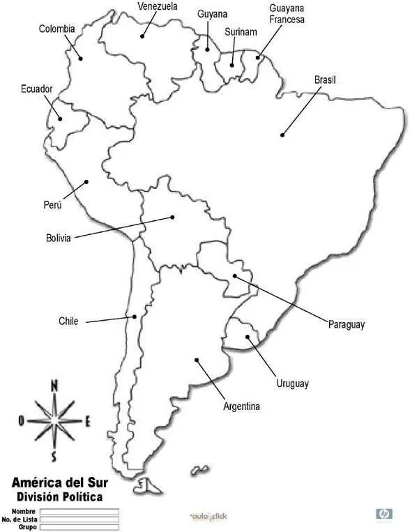 Croquis del mapa politico de america latina - Imagui