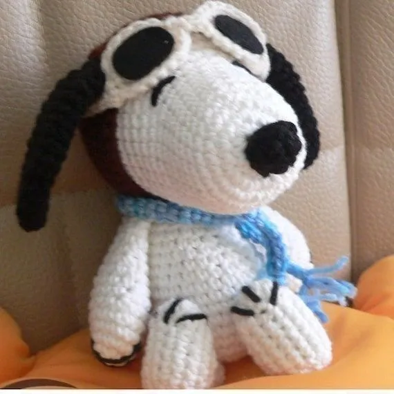 Amigurumi piloto Snoopy cachorro perro Crochet Patrón por getfun