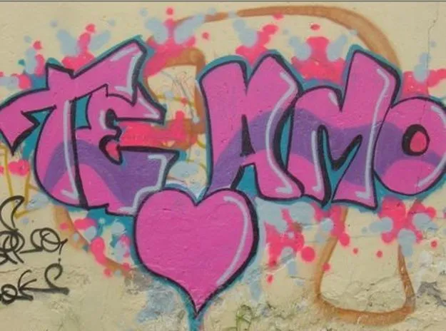 Dibujo de graffiti de te amo - Imagui