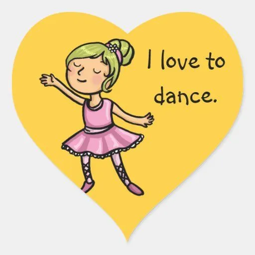 Amo bailar al bailarín de ballet del dibujo animad pegatinas ...