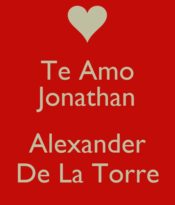 Te Amo Jonathan Alexander De La Torre - KEEP CALM AND CARRY ON ...