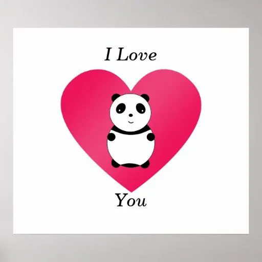 Te amo panda póster | Zazzle