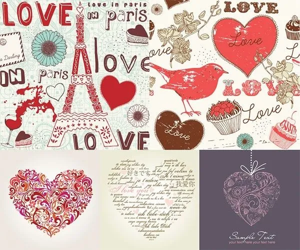 El amor pintado a mano vector elemento Vector del corazón ...