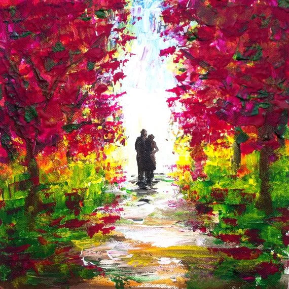 Amor en el día de primavera lienzo abstracto óleos de Ryan Lin ...