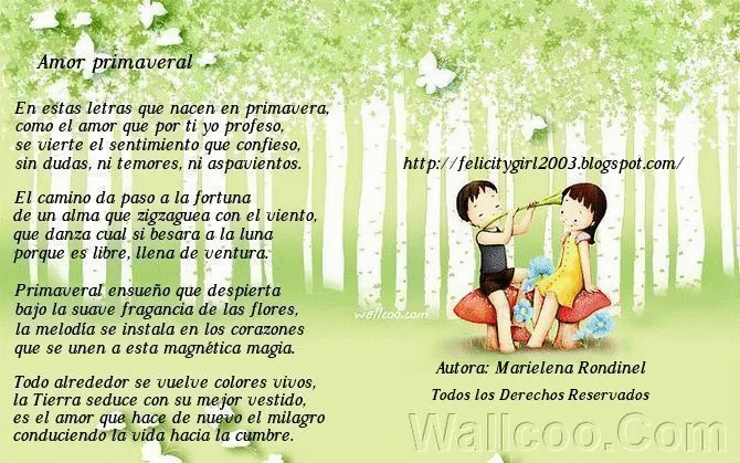 amor primaveral - poema | Poesía para niños - poetry for children ...