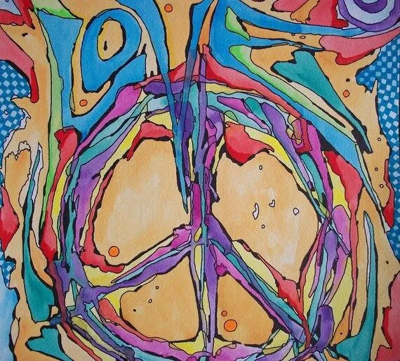 Amor rápido Singleton Hippie Arte arte de la por justgivemepeace
