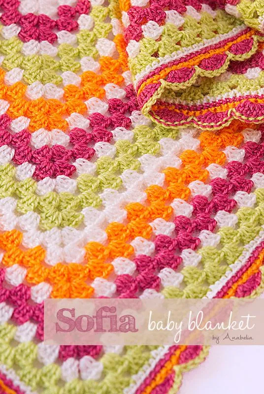 Anabelia craft design: Sofia crochet baby blanket