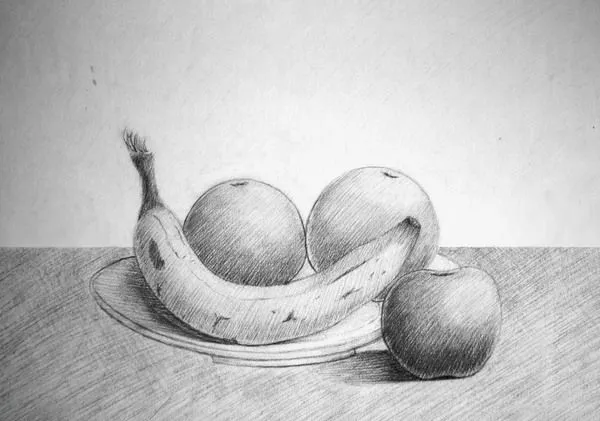 Bodegon de frutas a lapiz con sombra - Imagui