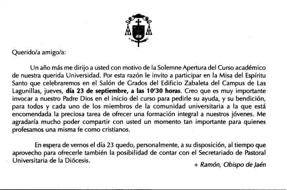 La universidad de Jaén envía una carta a todo el profesorado ...