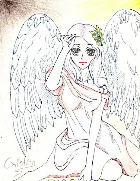 Dibujos de angeles anime a lapiz - Imagui
