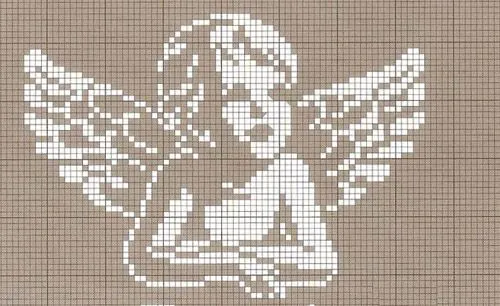 Bordados punto cruz angeles - Imagui