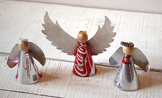 Ángeles navideños hechos con latas de bebida | Manualidades y ...